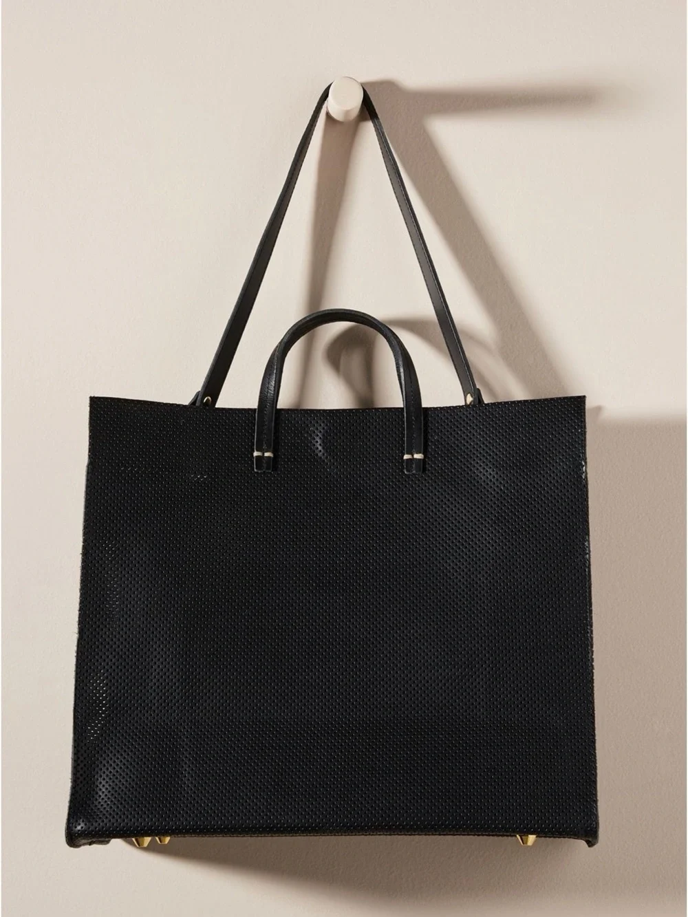 Clare V. Simple Tote Bag-black Perf - Picture 3 of 14